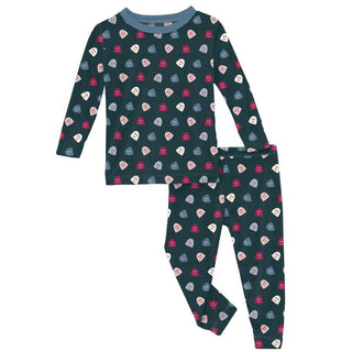 KicKee Pants Boy's Print Long Sleeve Pajama Set - Pine Happy Gumdrops