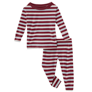 KicKee Pants Boys Print Long Sleeve Pajama Set - Playground Stripe