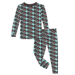 KicKee Pants Boy's Print Long Sleeve Pajama Set - Summer Sky Retro Game Controller