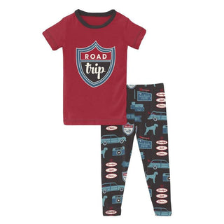 Boy's Print Short Sleeve Graphic Tee Pajama Set - Midnight on the Road Baby & Toddler Sleepwear KicKee Pants Size: 2T