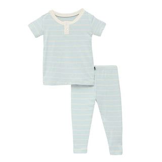 KicKee Pants Boys Print Short Sleeve Henley Pajama Set - Fresh Air Road Trip Stripe