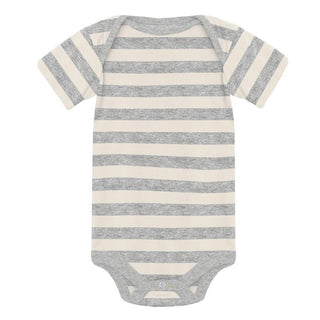 Boy's Print Bamboo Short Sleeve One Piece - Heathered Mist Sweet Stripe Baby One-Pieces