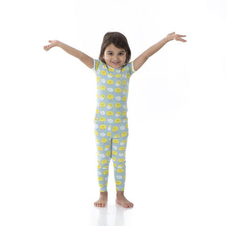 KicKee Pants Boys Print Short Sleeve Pajama Set - Jade Peep Peeps