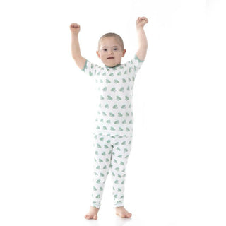 KicKee Pants Boys Print Short Sleeve Pajama Set - Natural Frog Prince