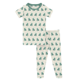 KicKee Pants Boys Print Short Sleeve Pajama Set - Natural Frog Prince