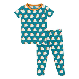 KicKee Pants Boy's Print Short Sleeve Pajama Set - Seagrass Tacos