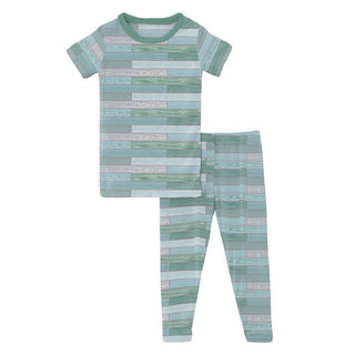 KicKee Pants Boys Print Short Sleeve Pajama Set - Shiplap