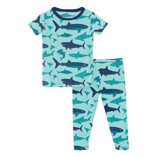 KicKee Pants Boy's Print Short Sleeve Pajama Set - Summer Sky Shark Week