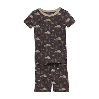 KicKee Pants Boy's Print Short Sleeve Pajama Set with Shorts - Midnight Mushrooms