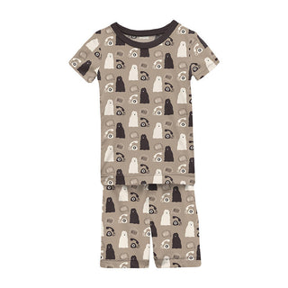 KicKee Pants Boy's Print Short Sleeve Pajama Set with Shorts - Popsicle Stick Telephone and Dog