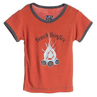 KicKee Pants Boy's Print Short Sleeve Tee Shirt - Beach Bonfire