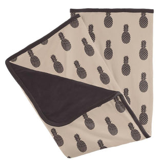 KicKee Pants Boys Print Stroller Blanket, Burlap Pineapples - One Size