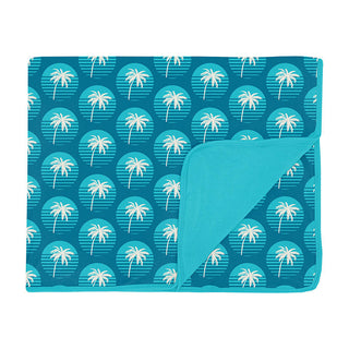 KicKee Pants Boy's Print Toddler Blanket - Cerulean Blue Palm Tree Sun