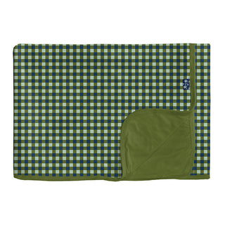 KicKee Pants Boys Print Toddler Blanket, Moss Gingham - One Size