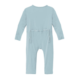 KicKee Pants Boy's Solid Bamboo Coverall with 2-Way Zipper - Spring Sky