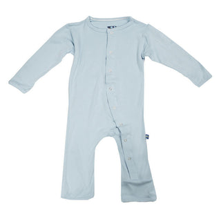 KicKee Pants Boys Solid Coverall with Snaps - Pond