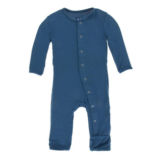 KicKee Pants Boys Solid Coverall with Snaps - Twilight