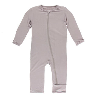KicKee Pants Boy's Solid Coverall with Zipper - Feather