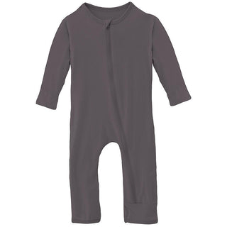 KicKee Pants Boys Solid Coverall with Zipper - Rain 15ANV