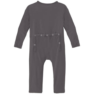 KicKee Pants Boys Solid Coverall with Zipper - Rain 15ANV