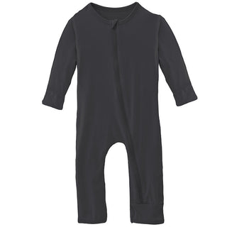 KicKee Pants Boys Solid Coverall with Zipper - Slate