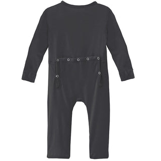 KicKee Pants Boys Solid Coverall with Zipper - Slate
