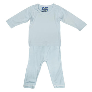 KicKee Pants Boys Solid Long Sleeve Pajama Set - Pond