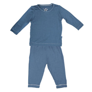 KicKee Pants Boys Solid Long Sleeve Pajama Set - Twilight