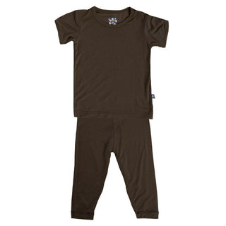 KicKee Pants Boys Solid Short Sleeve Pajama Set - Bark