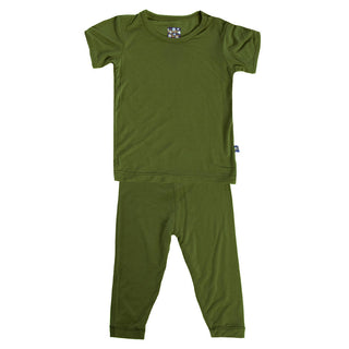 KicKee Pants Boys Solid Short Sleeve Pajama Set - Moss