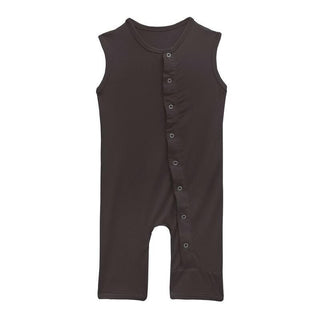 Boy's Solid Bamboo Tank Romper - Midnight (TBD22) Baby One-Pieces