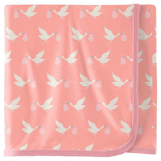 KicKee Pants Celebration Print Swaddling Blanket - Blush Stork, One Size