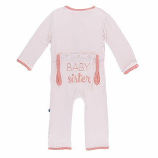 KicKee Pants Celebrations Applique Coverall with Zipper - Macaroon Baby Sister 21S1
