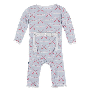 KicKee Pants Classic Ruffle Coverall with Zipper - Dew Paddles and Canoe
