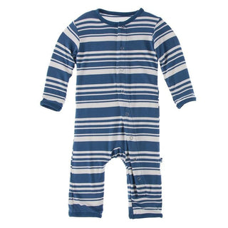 Bamboo Coverall with Snaps - Fishing Stripe KicKee Pants Size: 6-9 Months