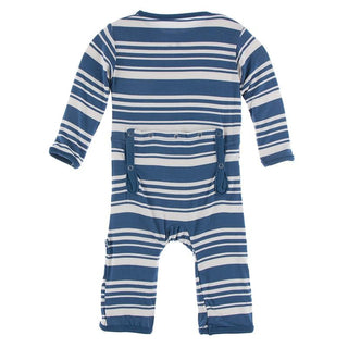 KicKee Pants Coverall with Snaps - Fishing Stripe