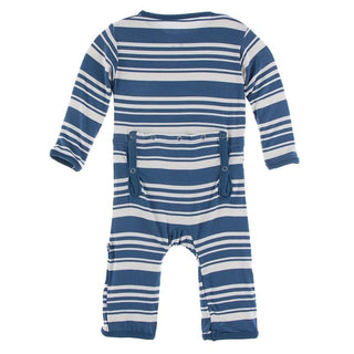 Bamboo Coverall with Snaps - Fishing Stripe KicKee Pants Size: 6-9 Months