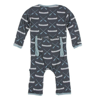 KicKee Pants Coverall with Snaps - Stone Paddles and Canoe