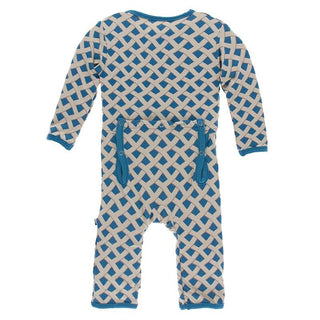 KicKee Pants Coverall with Zipper - Blueberry Pie
