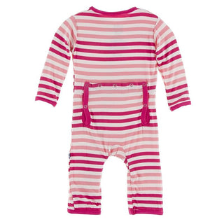 KicKee Pants Coverall with Zipper - Forest Fruit Stripe