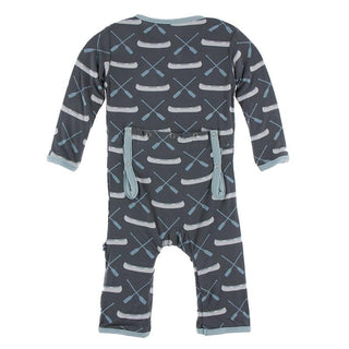 KicKee Pants Coverall with Zipper - Stone Paddles and Canoe