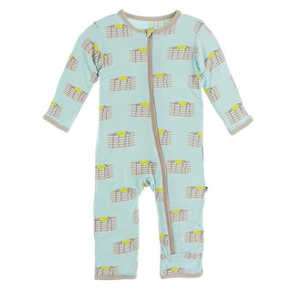 KicKee Pants Coverall with Zipper - Summer Sky Pancakes