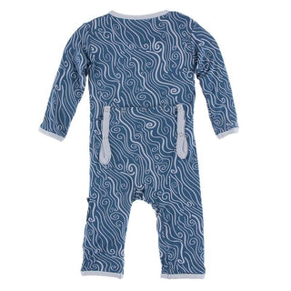 KicKee Pants Coverall with Zipper - Twilight Whirling River