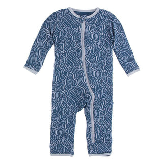 KicKee Pants Coverall with Zipper - Twilight Whirling River