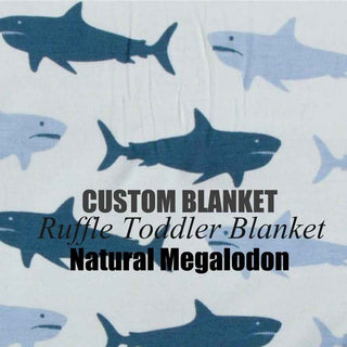 Custom Ruffle Toddler Blanket - Natural Megalodon, One Size KicKee Pants