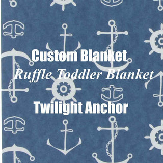 KicKee Pants Custom Ruffle Toddler Blanket - Twilight Anchor, One Size