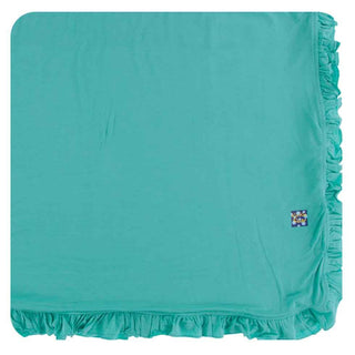 KicKee Pants Custom Solid Ruffle Toddler Blanket - Neptune, One Size
