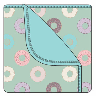 KicKee Pants Custom Toddler Blanket - Pistachio Donuts with Summer Sky Reverse