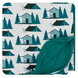 KicKee Pants Double Throw Blanket - Natural Cabins and Tents