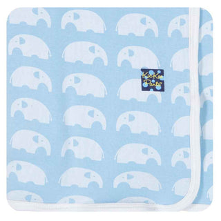 KicKee Pants Essentials Boys Swaddling Blanket, Pond Elephant, One Size